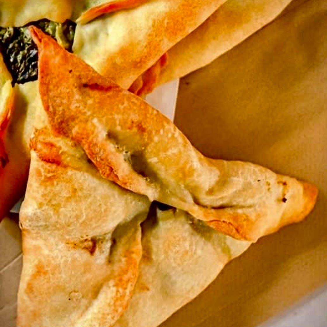 Fried spinach pies, (Spinach Fatayer) 