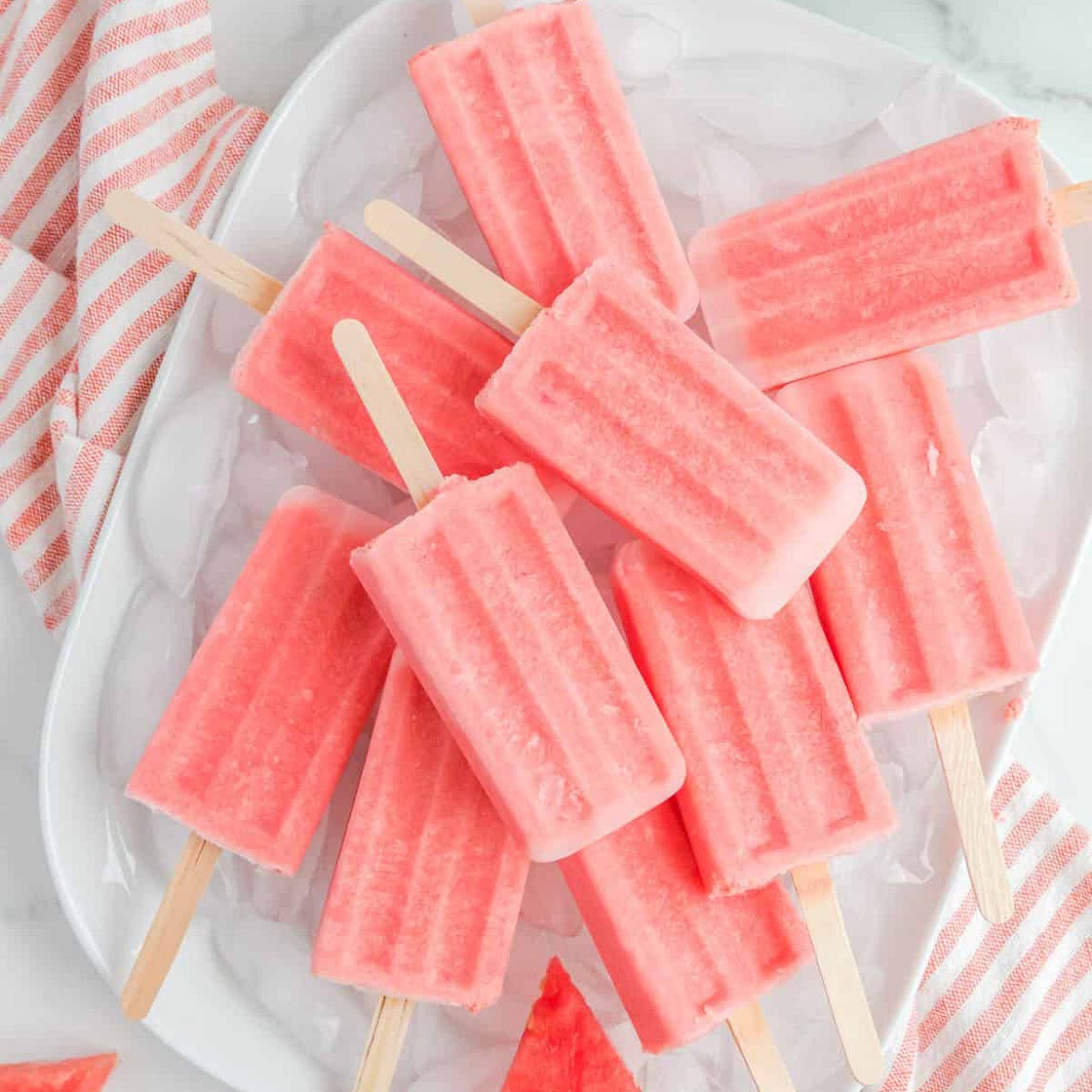 Watermelon mojito popsicles