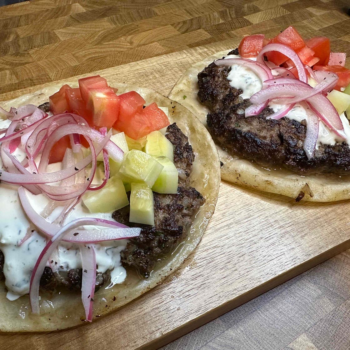 Mediterranean Smash Burger Taco 