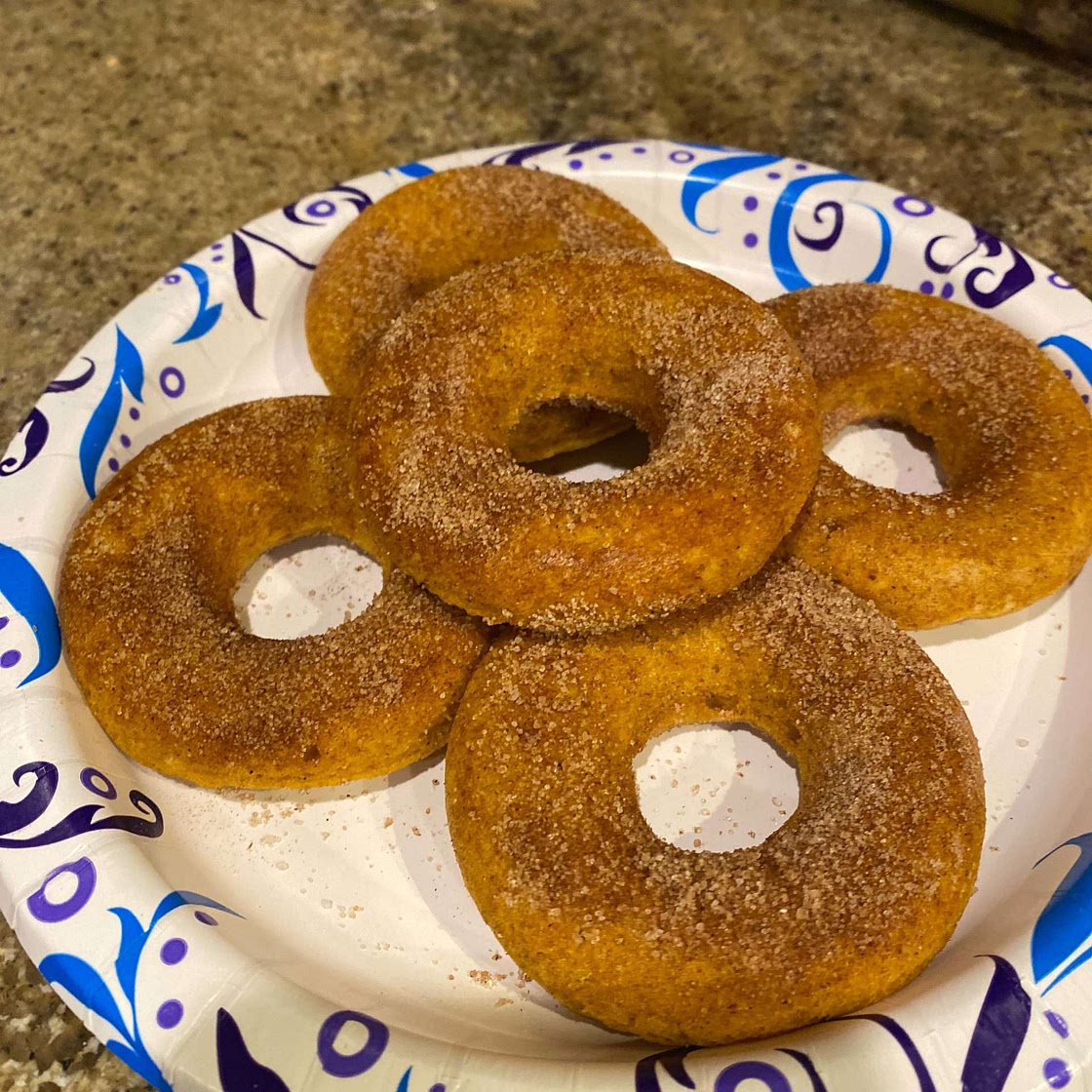 One Point Pumpkin Cinnamon and Sugar Donuts