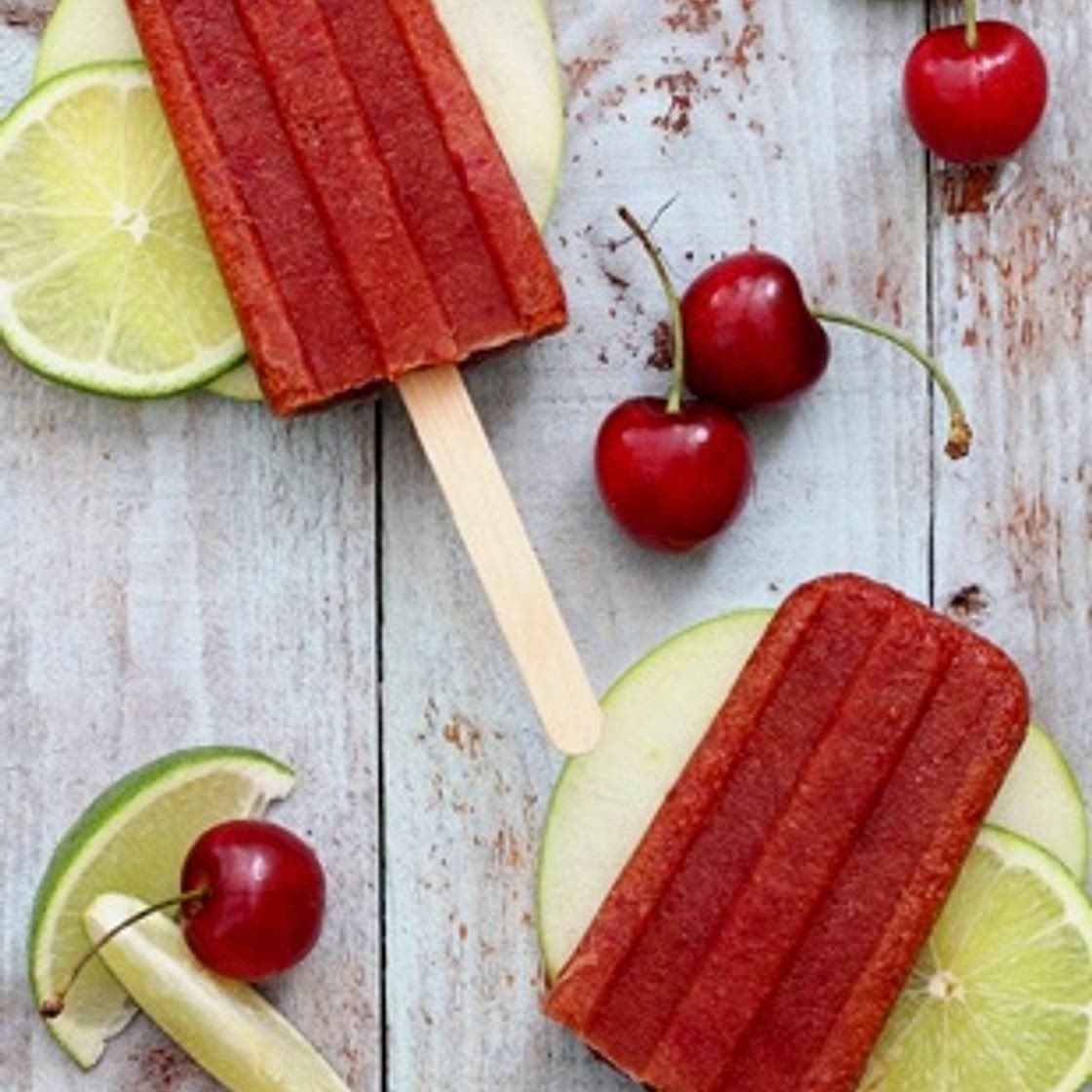 Cherry Apple Whiskey Sour Popsicles