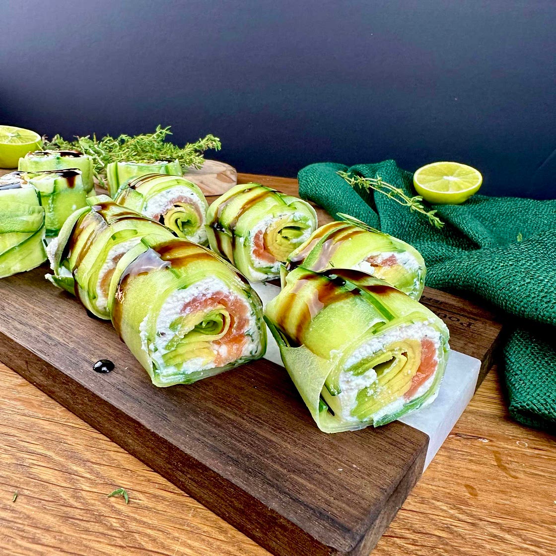 Ricotta Salmon Cucumber Roll