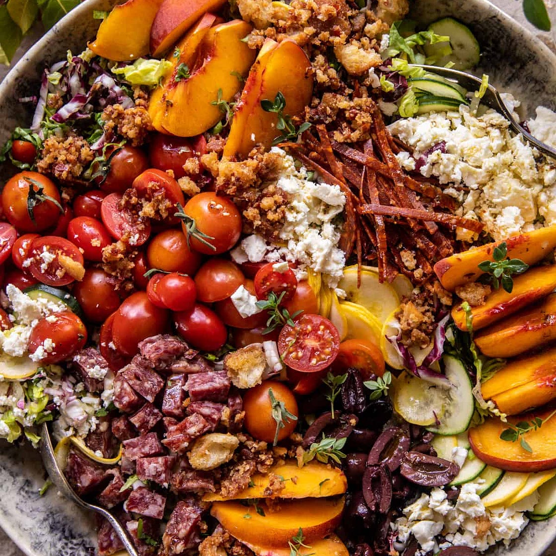 Summer Chopped Tomato Peach Salad