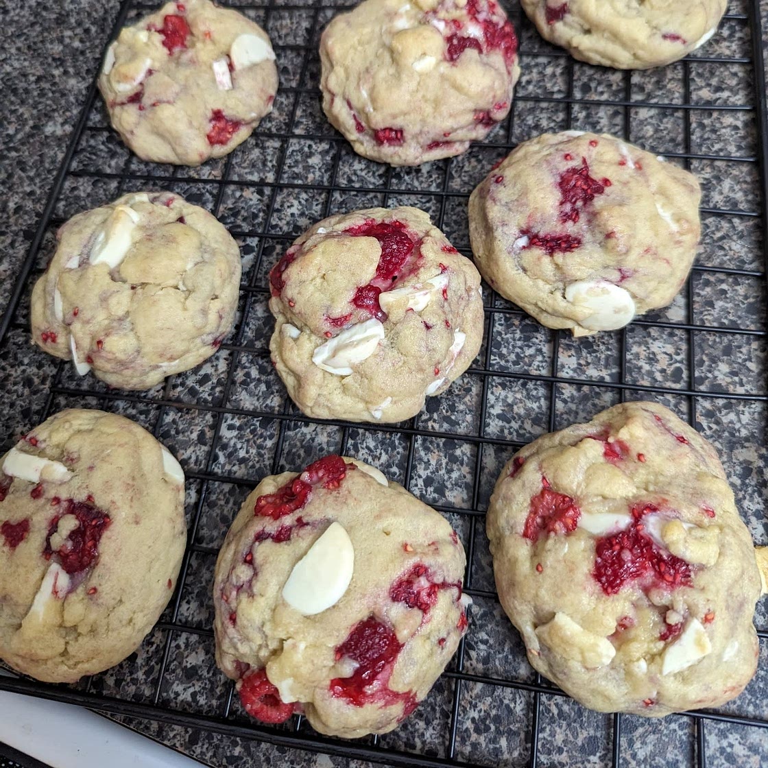 White Chocolate and Raspberry Cookies