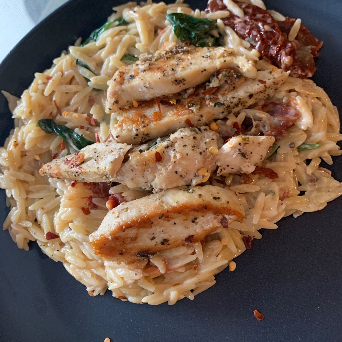 One Pan Sun-Dried Tomato & Boursin Cheese Orzo