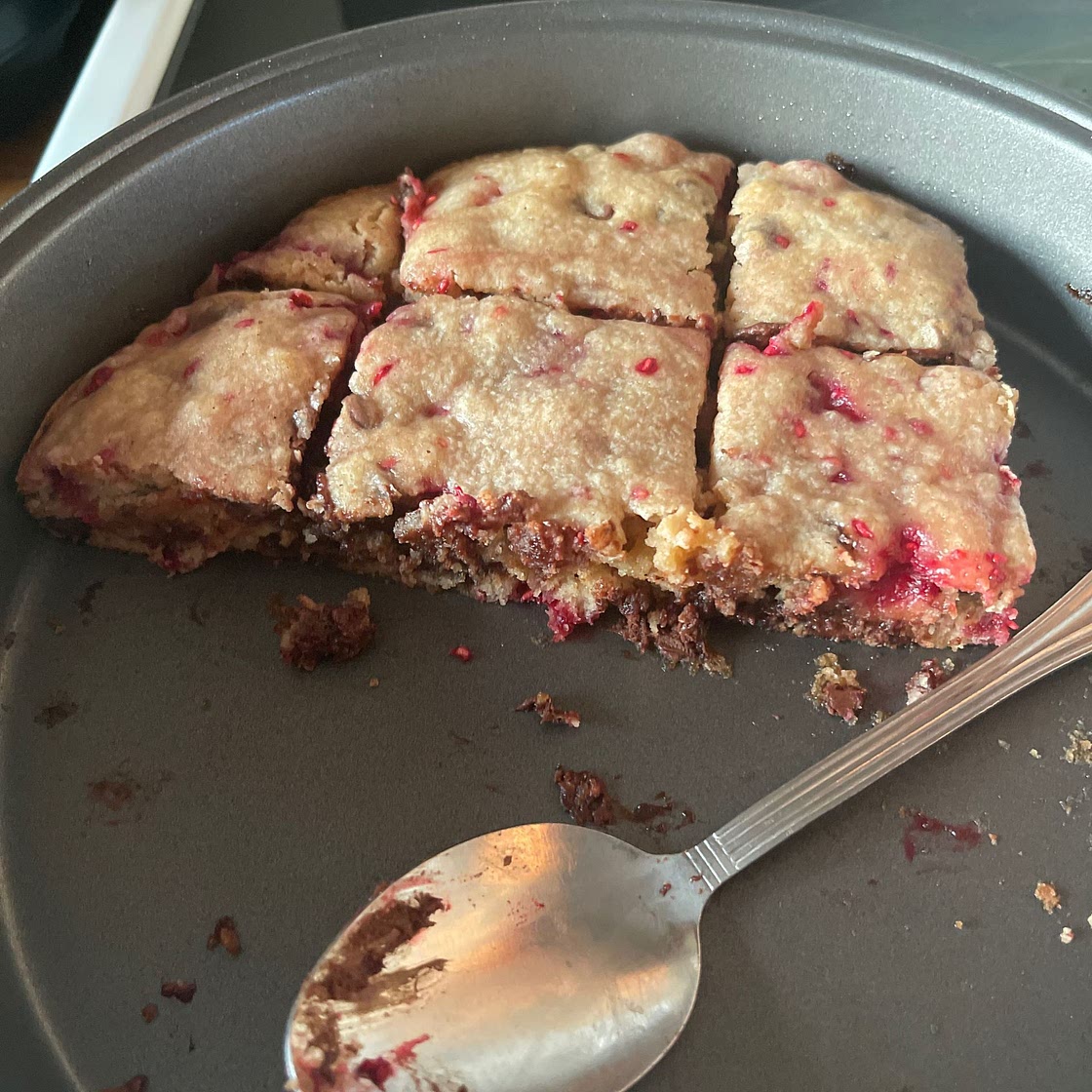 Raspberry White Chocolate Blondies