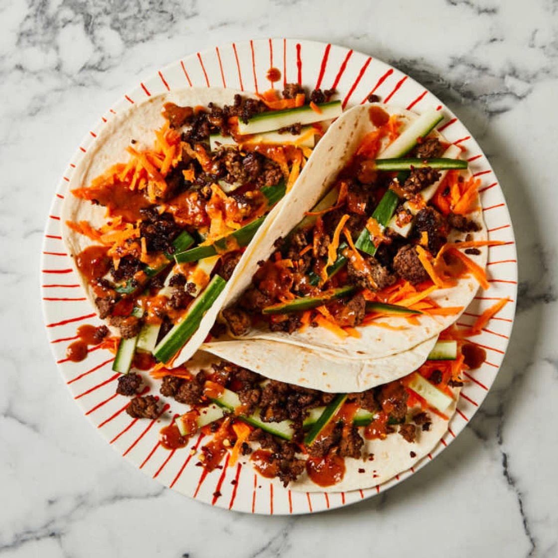 Sticky Beef Satay Wraps