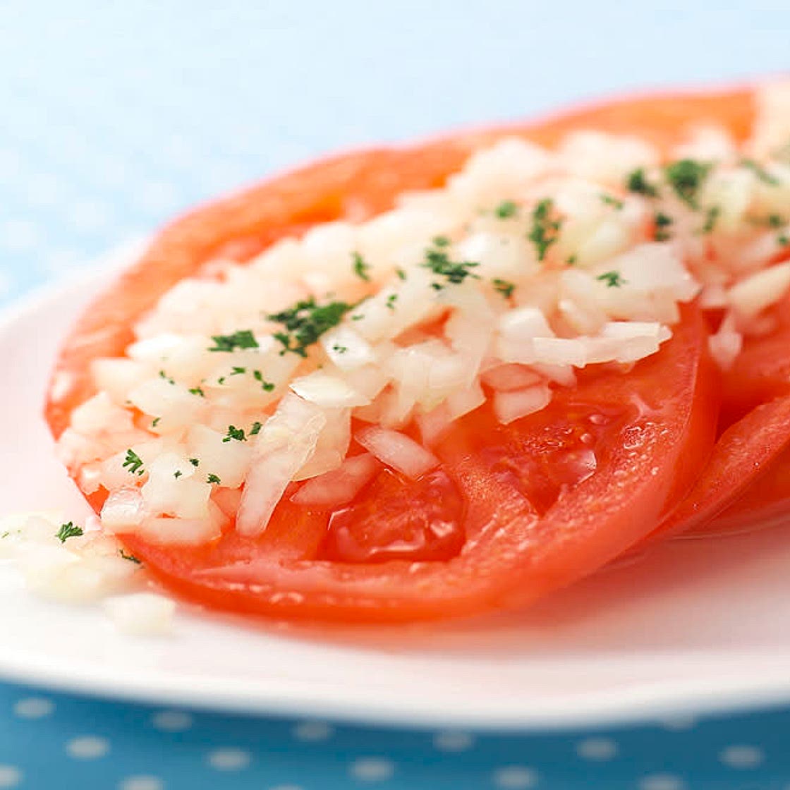Simple Salad with Ruby-Red Tomatoes｜Otafuku Sauce Co., Ltd