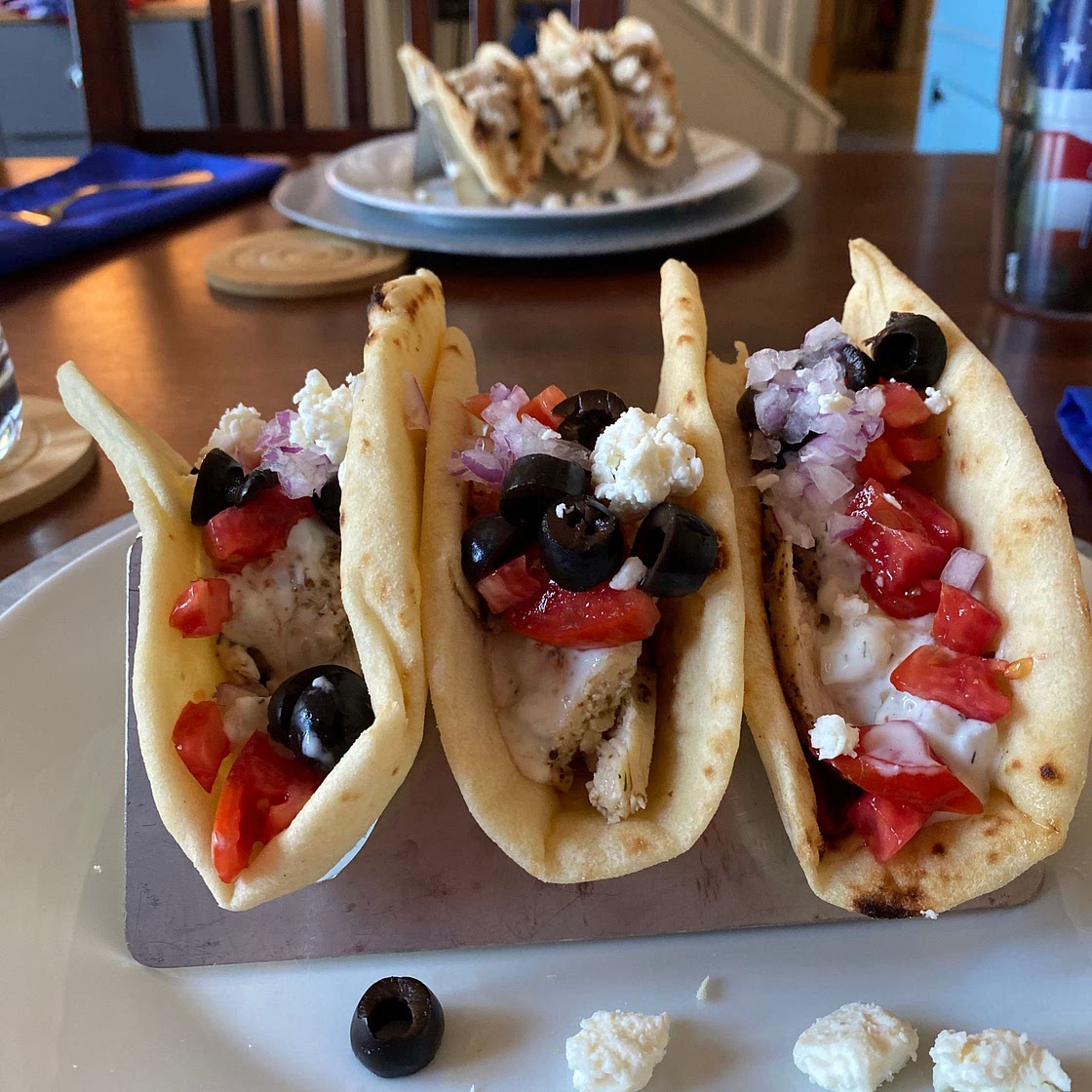 Greek-Style Chicken Wraps with tzatziki