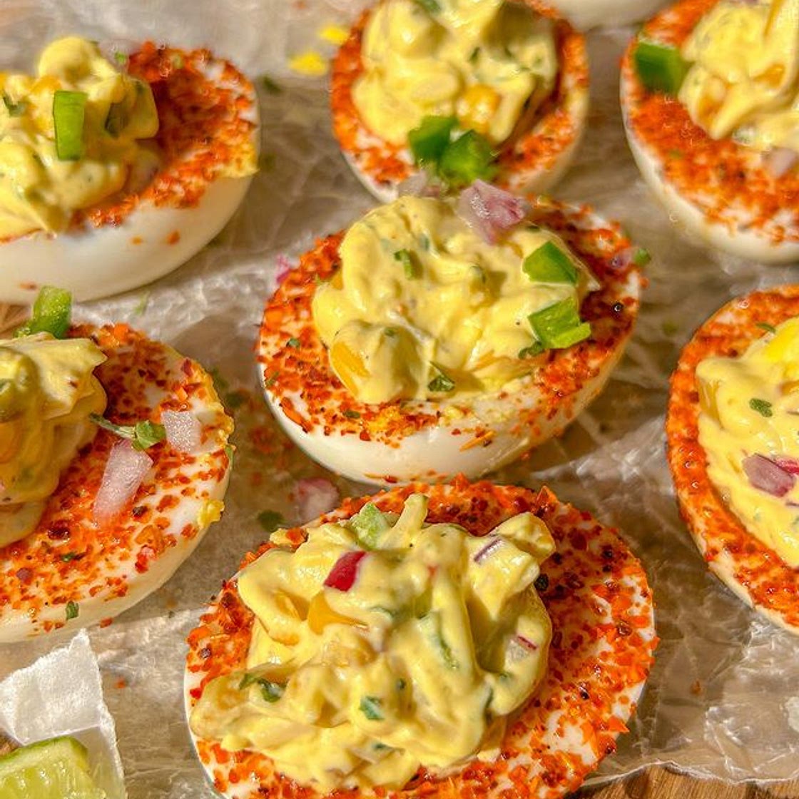 Street Corn Deviled Eggs 👩🏽‍🍳