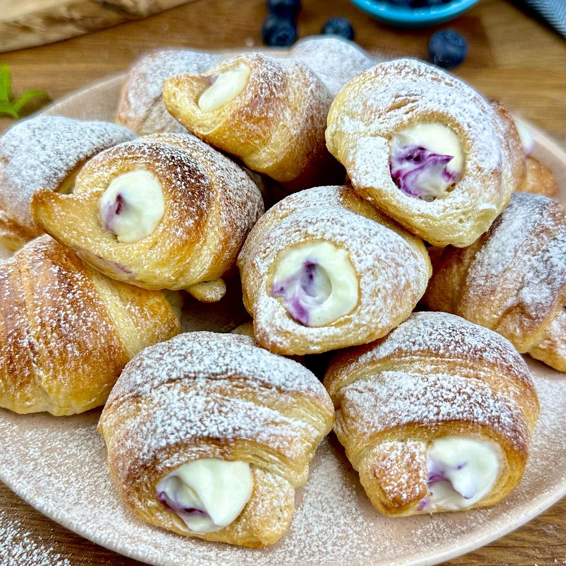 Mini Cream-Stuffed Croissants