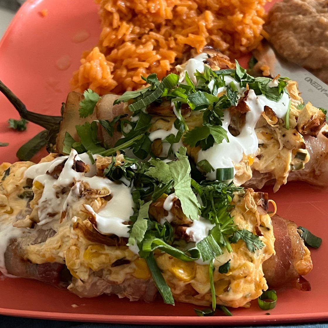 Buffalo Chicken Stuffed Poblano Peppers
