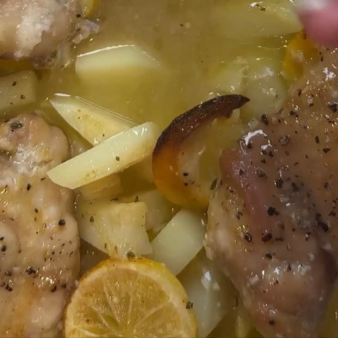 Garlic and Lemon Potatoes and Chicken