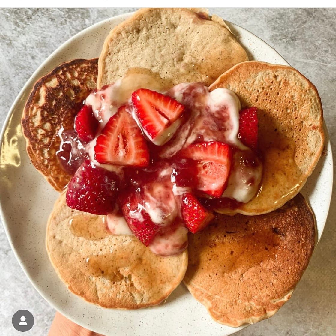 Strawberry Jelly Donut Pancakes
