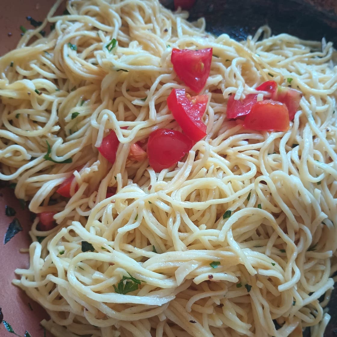 Angel Hair Pasta with Garlic and Herbs