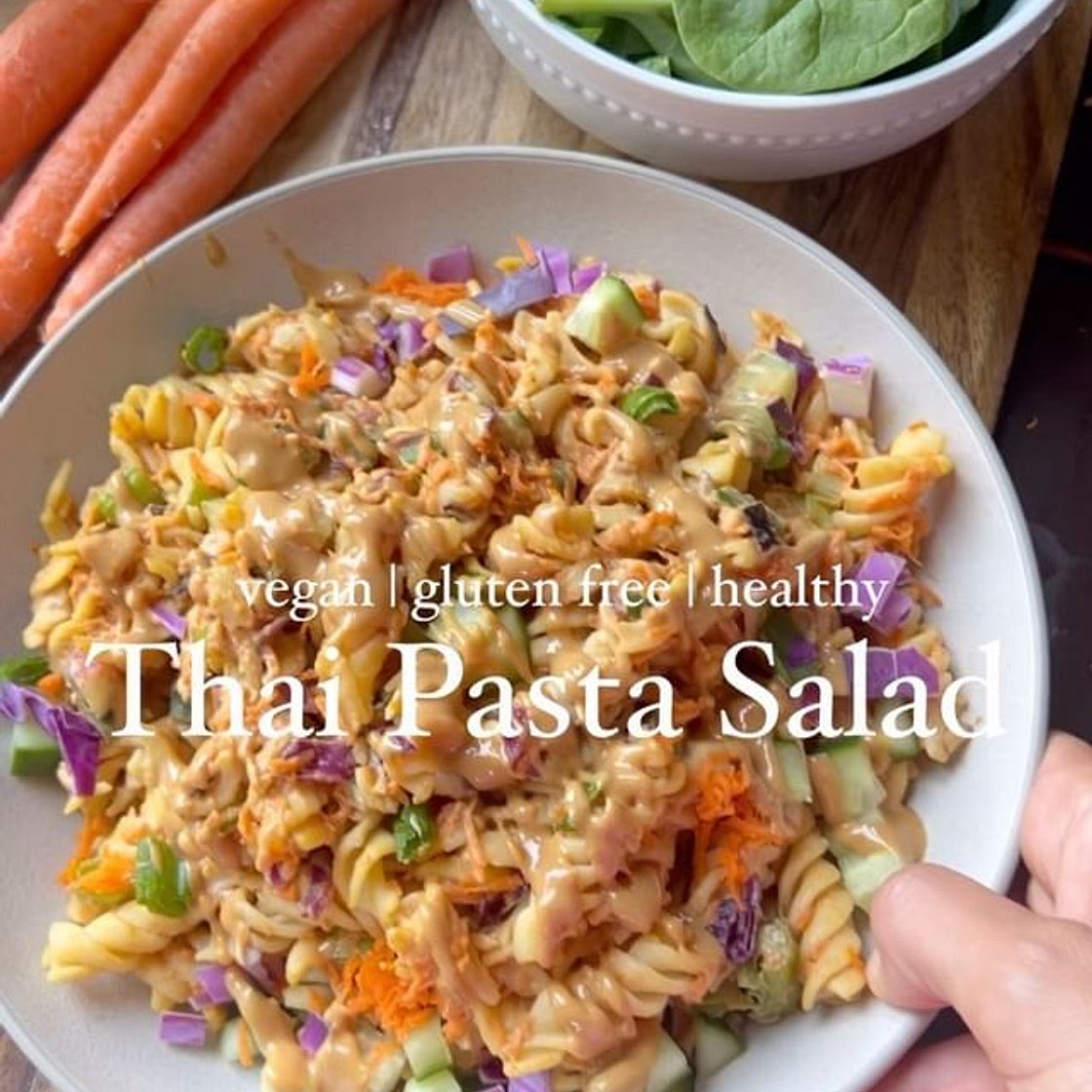 Thai inspired pasta salad
