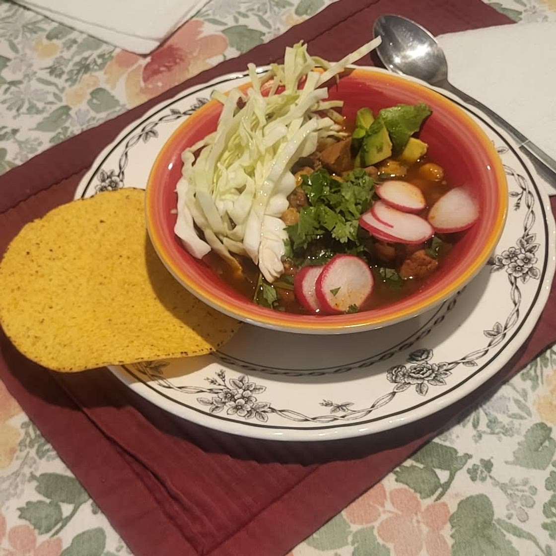 Pozole Rojo (Mexican Pork and Hominy Stew)