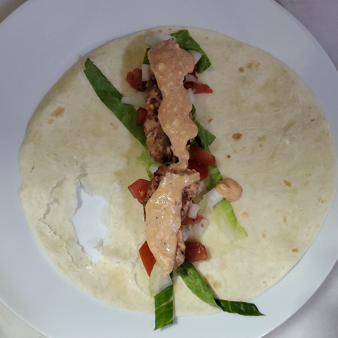 Spicy chicken wrap