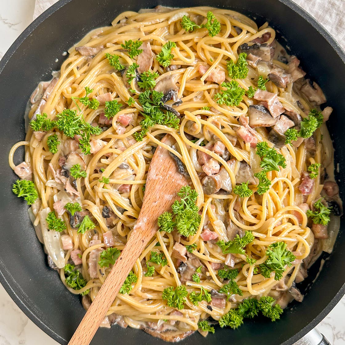Creamy Bacon & Mushroom Pasta