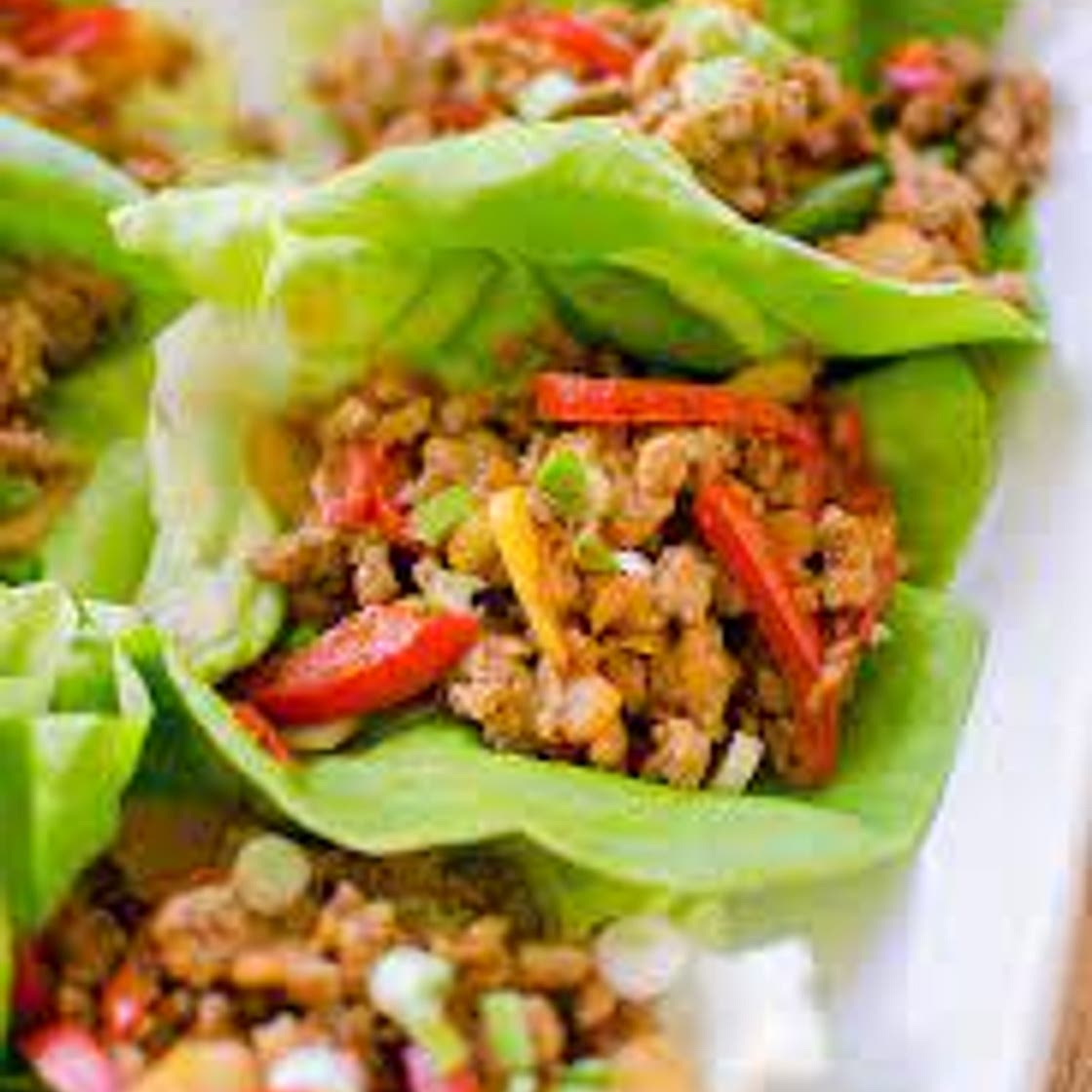 Chicken Lettuce Tacos with Soy Ginger Topping