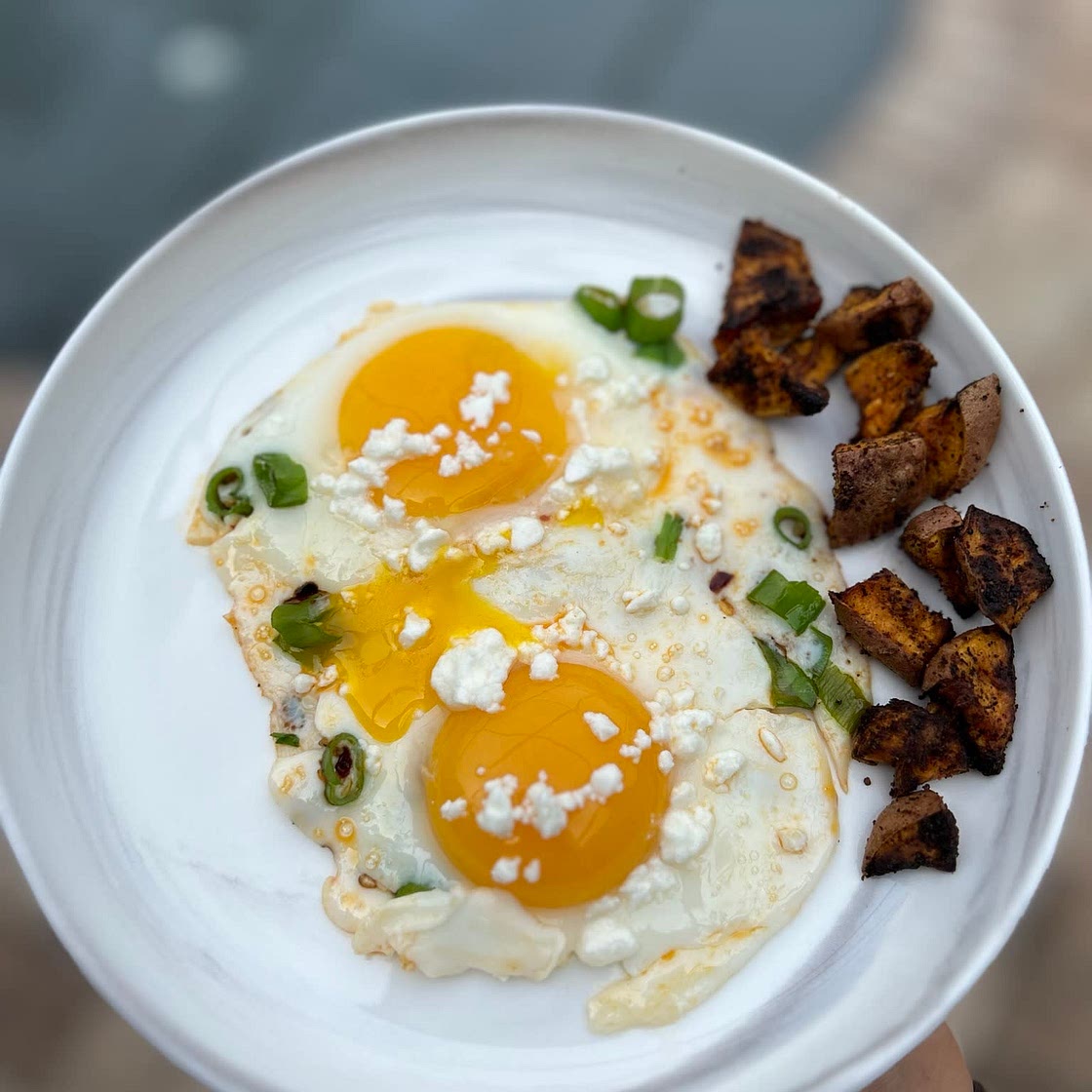 Chili Oil Feta Fried Eggs
