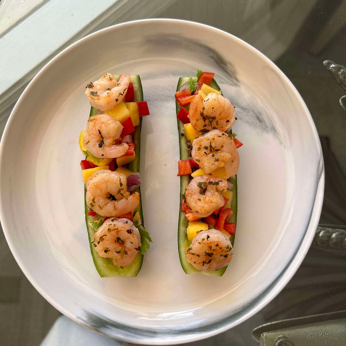Shrimp Cucumber Boats 