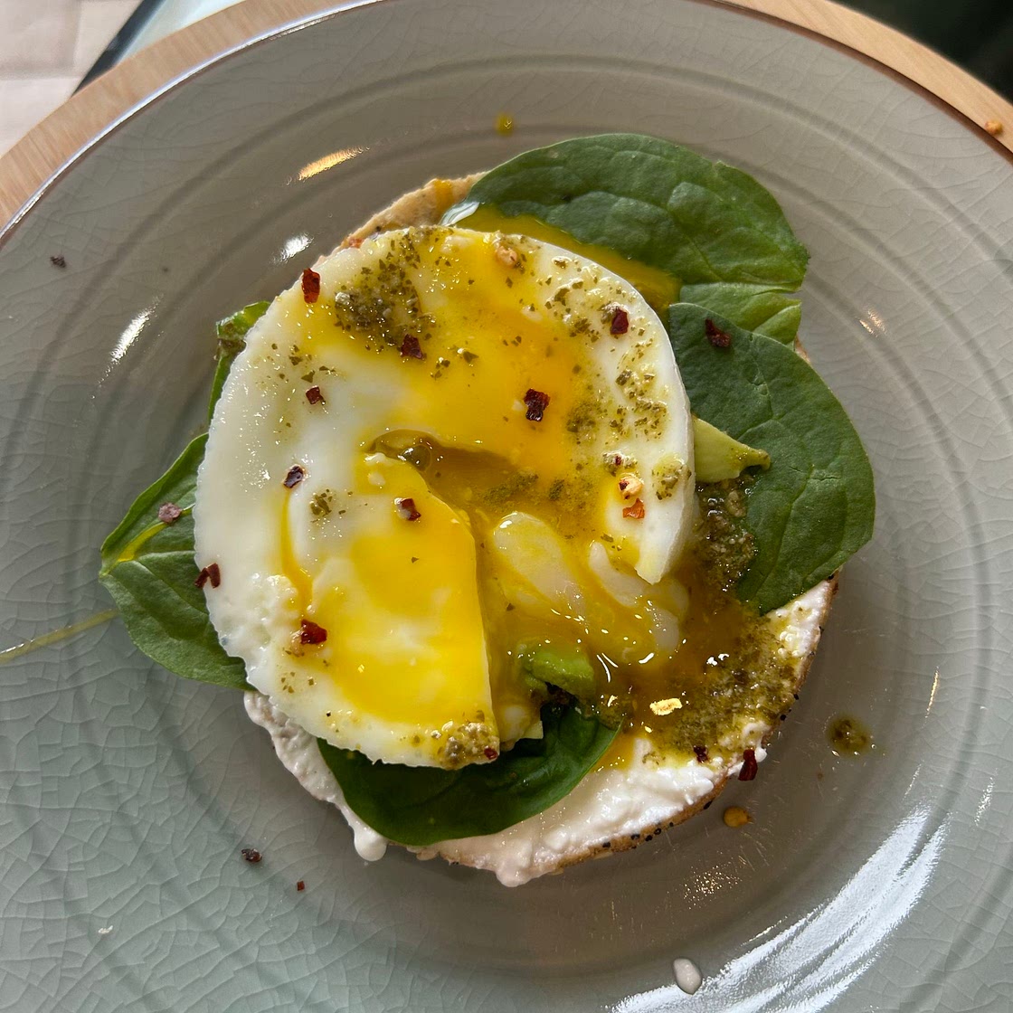 Poached Egg Bagel Toast