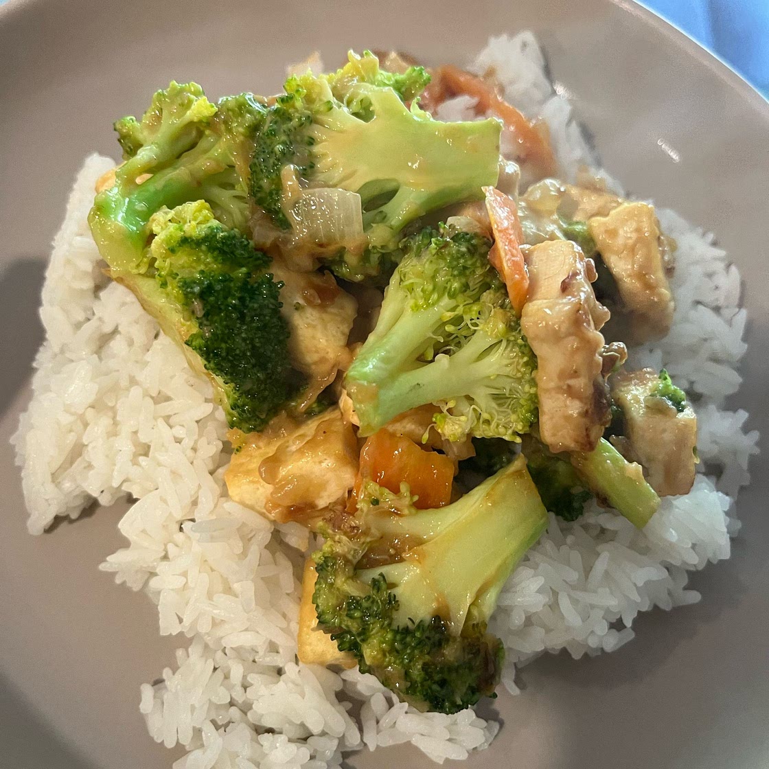 Tofu Stir Fry with Chili Lime Peanut Sauce