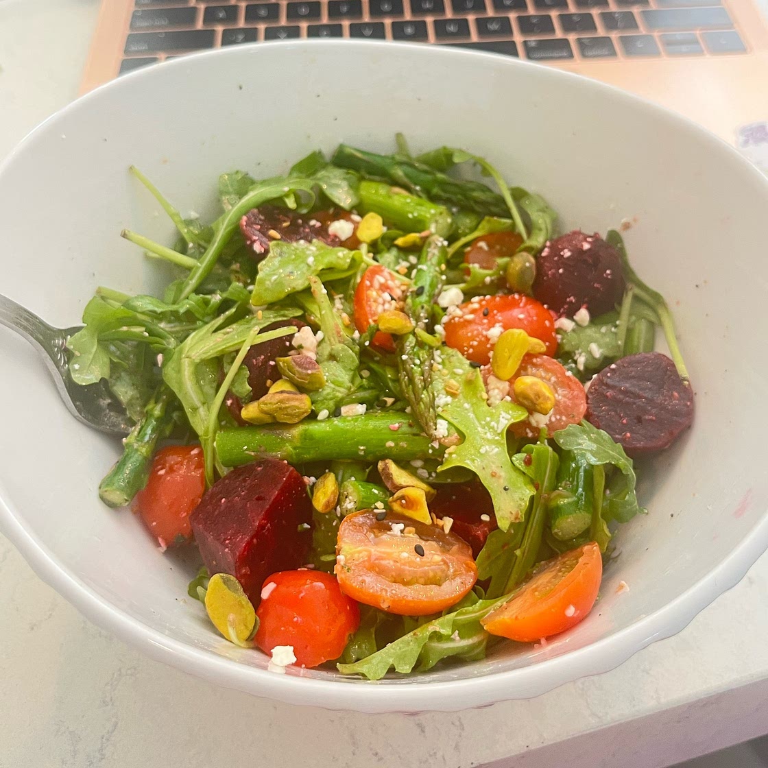 ROASTED ASPARAGUS, BEETROOT & BUTTER BEAN SALAD