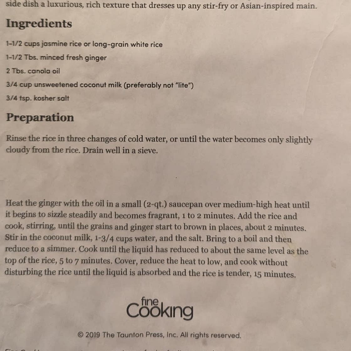 Coconut Rice