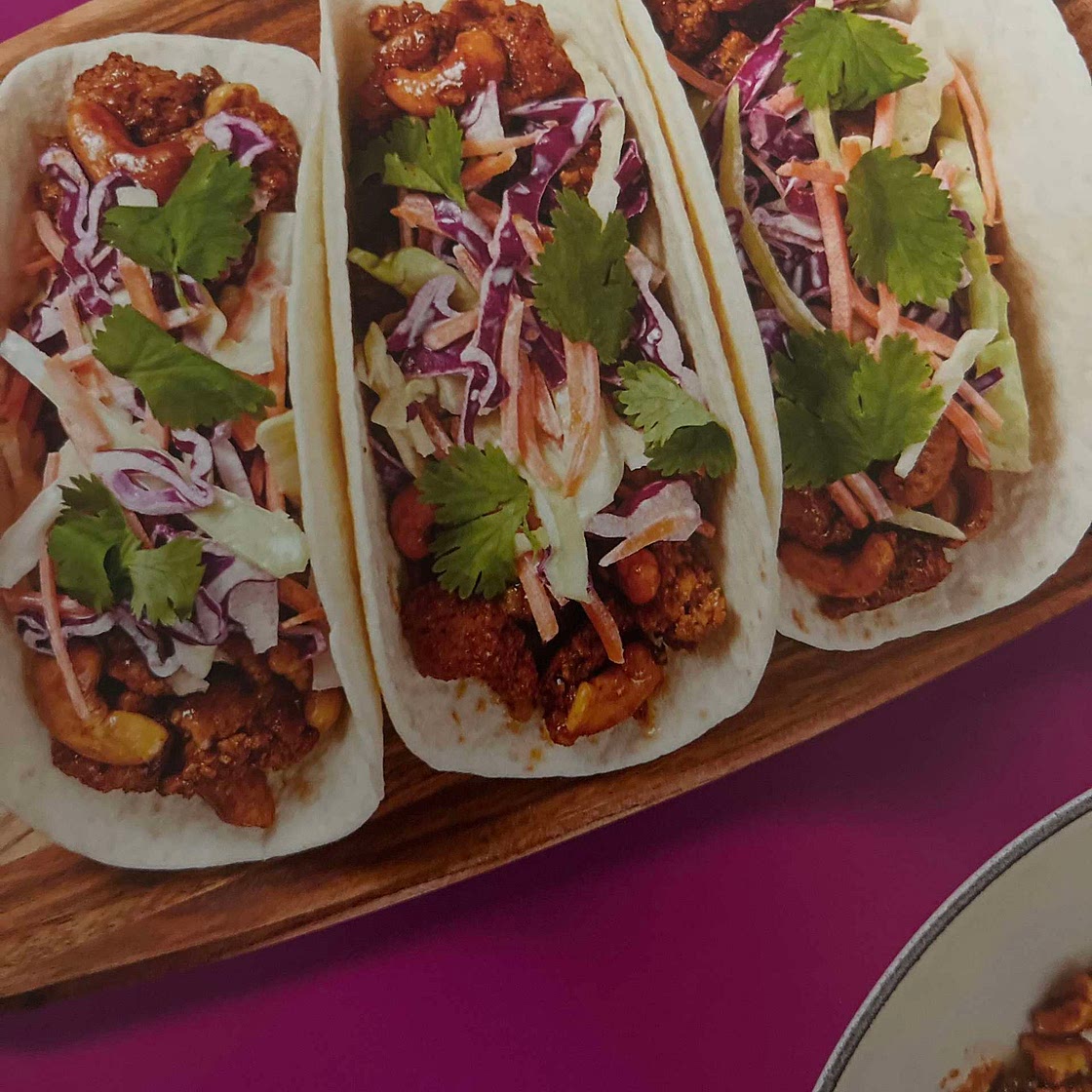 One-pan sweet & spicy cashew pork tacos