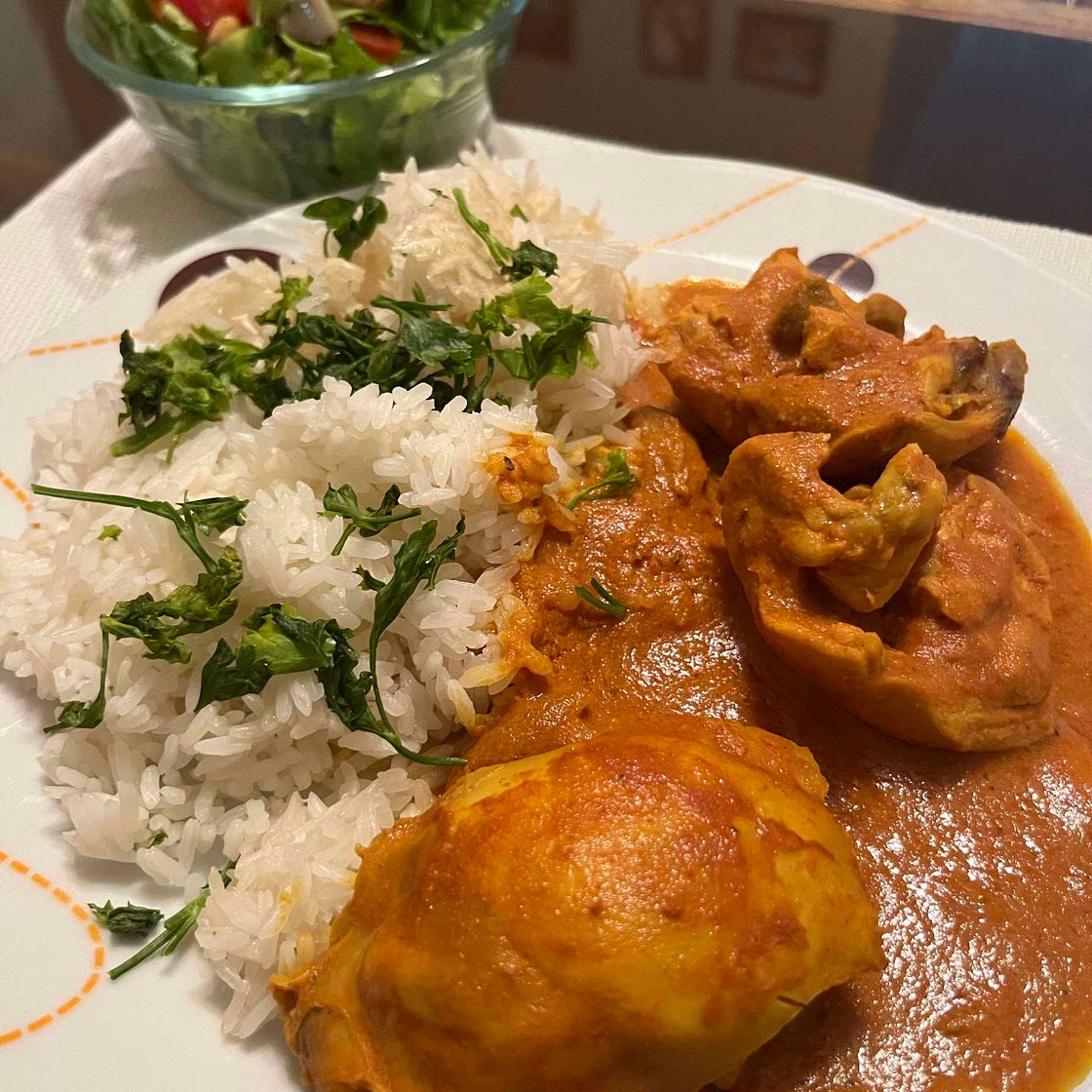 Muslitos de pollo en salsa Tikka Masala
