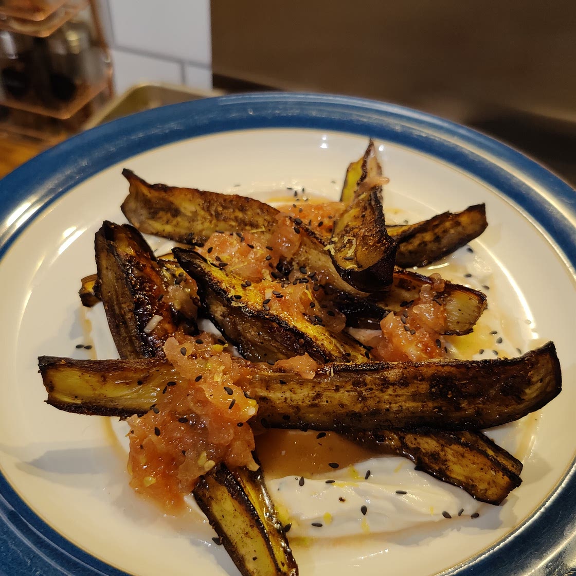 Barahat honey glazed aubergines