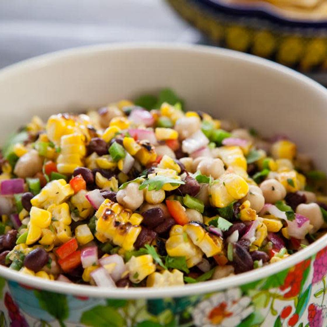 Grilled Corn and Bean Salad