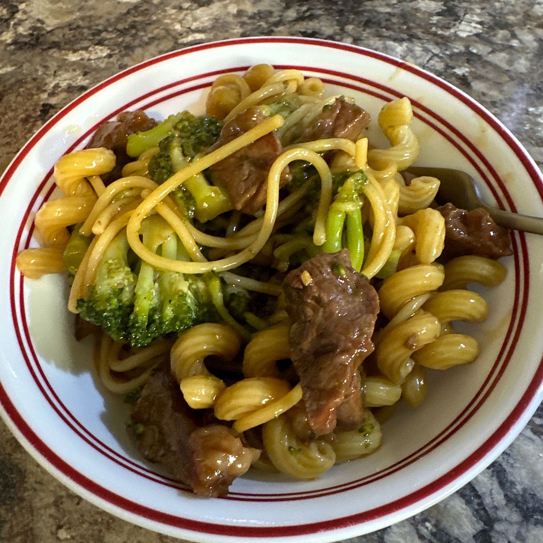 Beef broccoli pasta