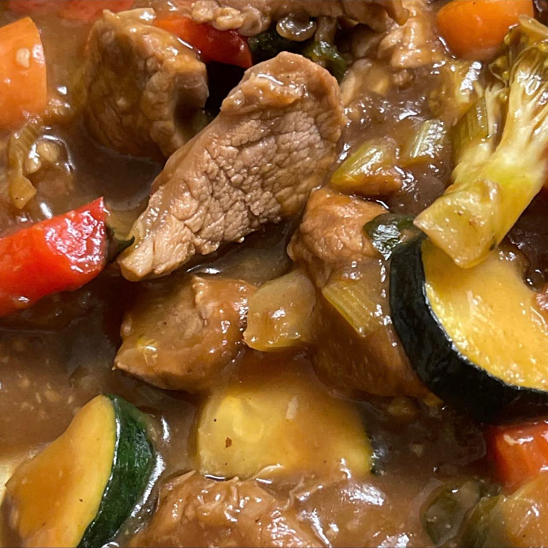 Pork Fillet with Celery & Carrot