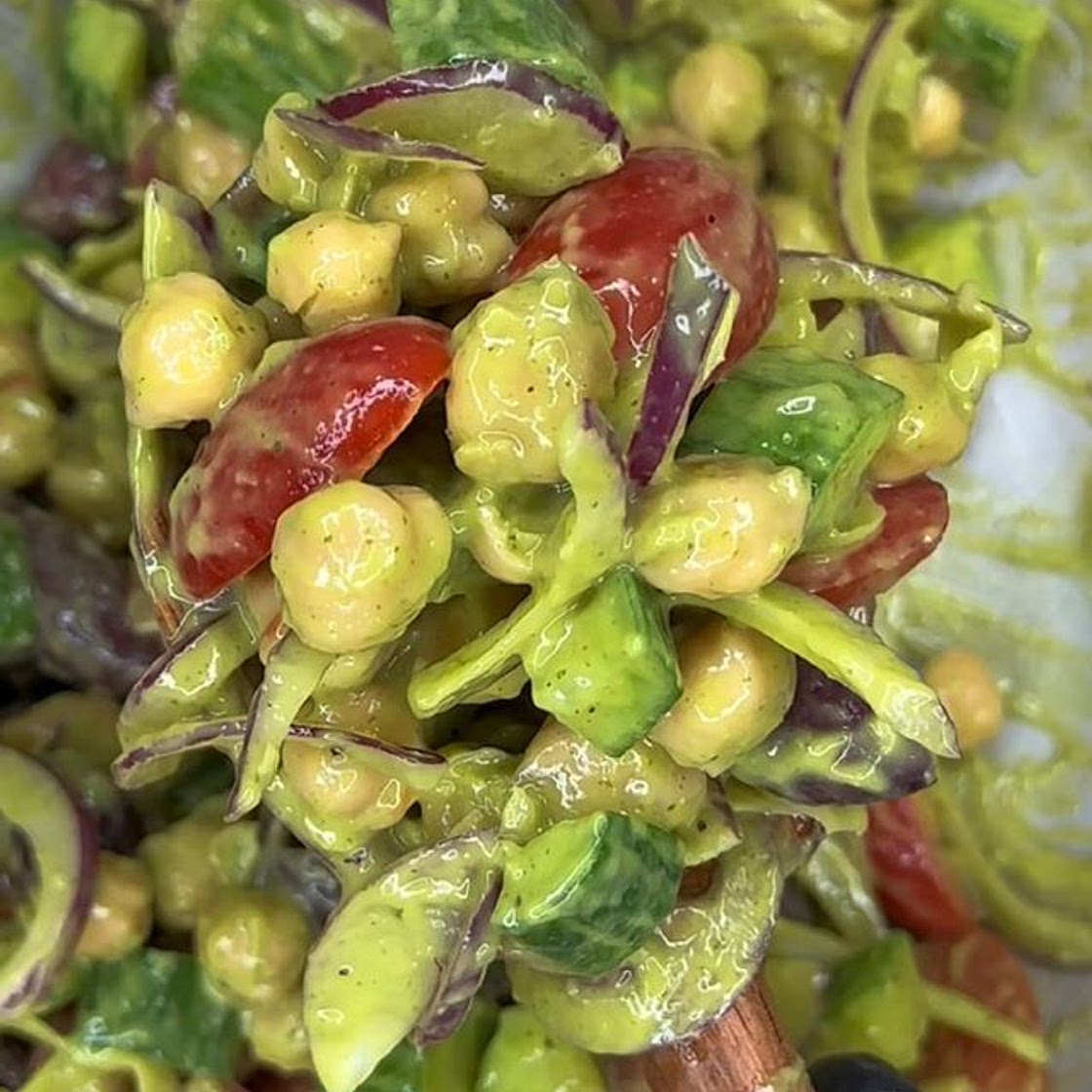 Avocado Chickpea Cucumber Salad
