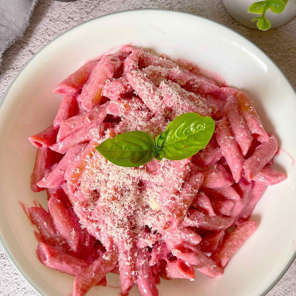 Barbie Inspired Pink Pasta (made with beets!)