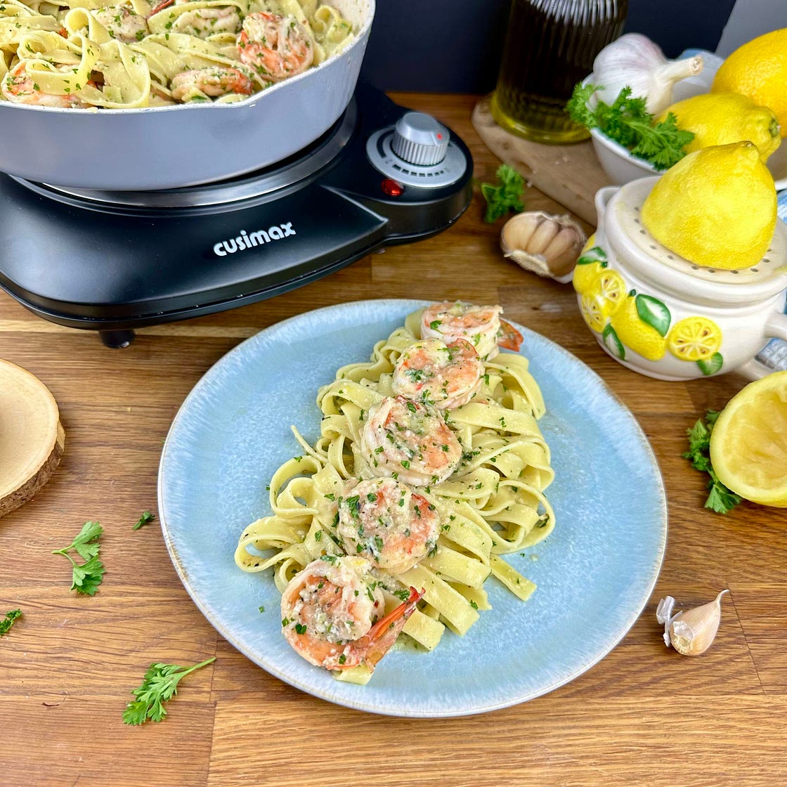 Lemon Garlic Prawn Pasta