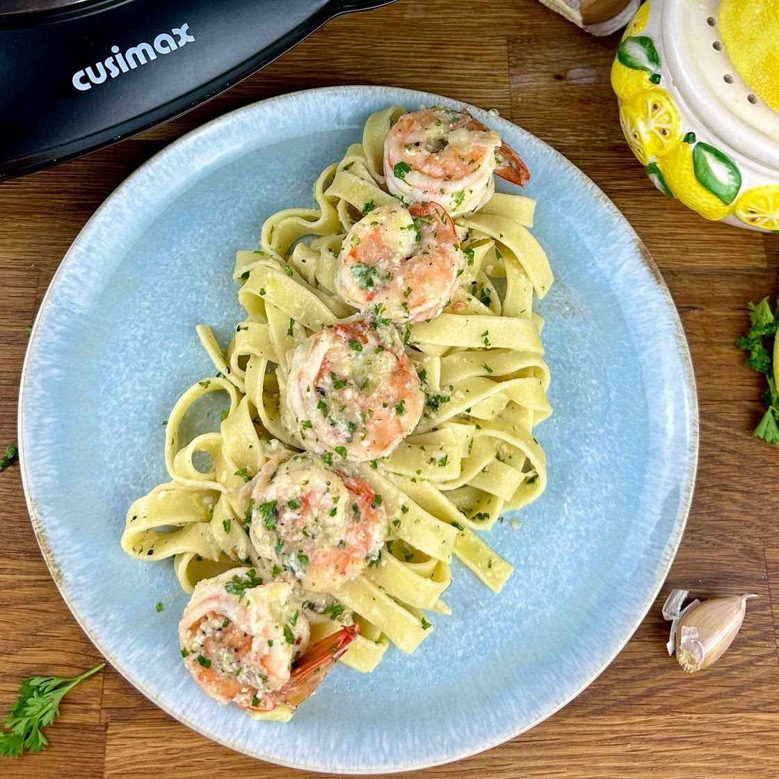 Lemon Garlic Prawn Pasta