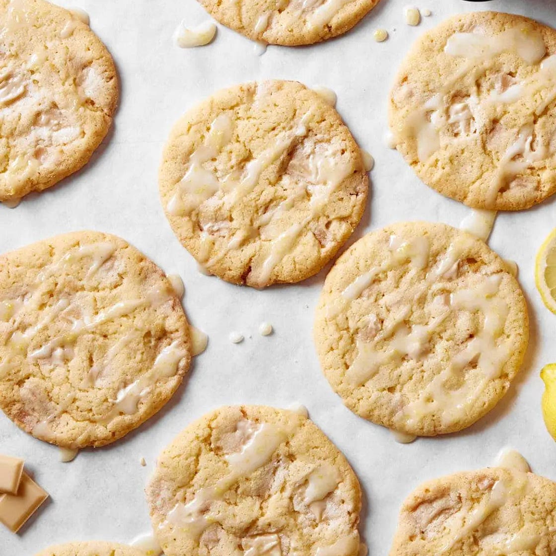 vegan lemon and white chocolate cookies