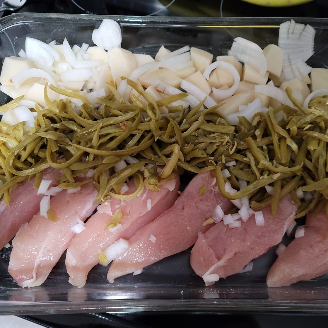 Green Beans, Chicken Breasts and Red Skin Potatoes