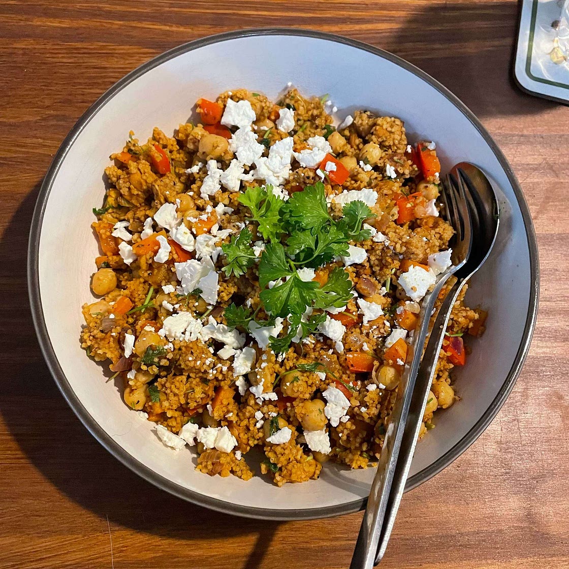 One-Pot Moroccan Couscous with Chickpeas Recipe