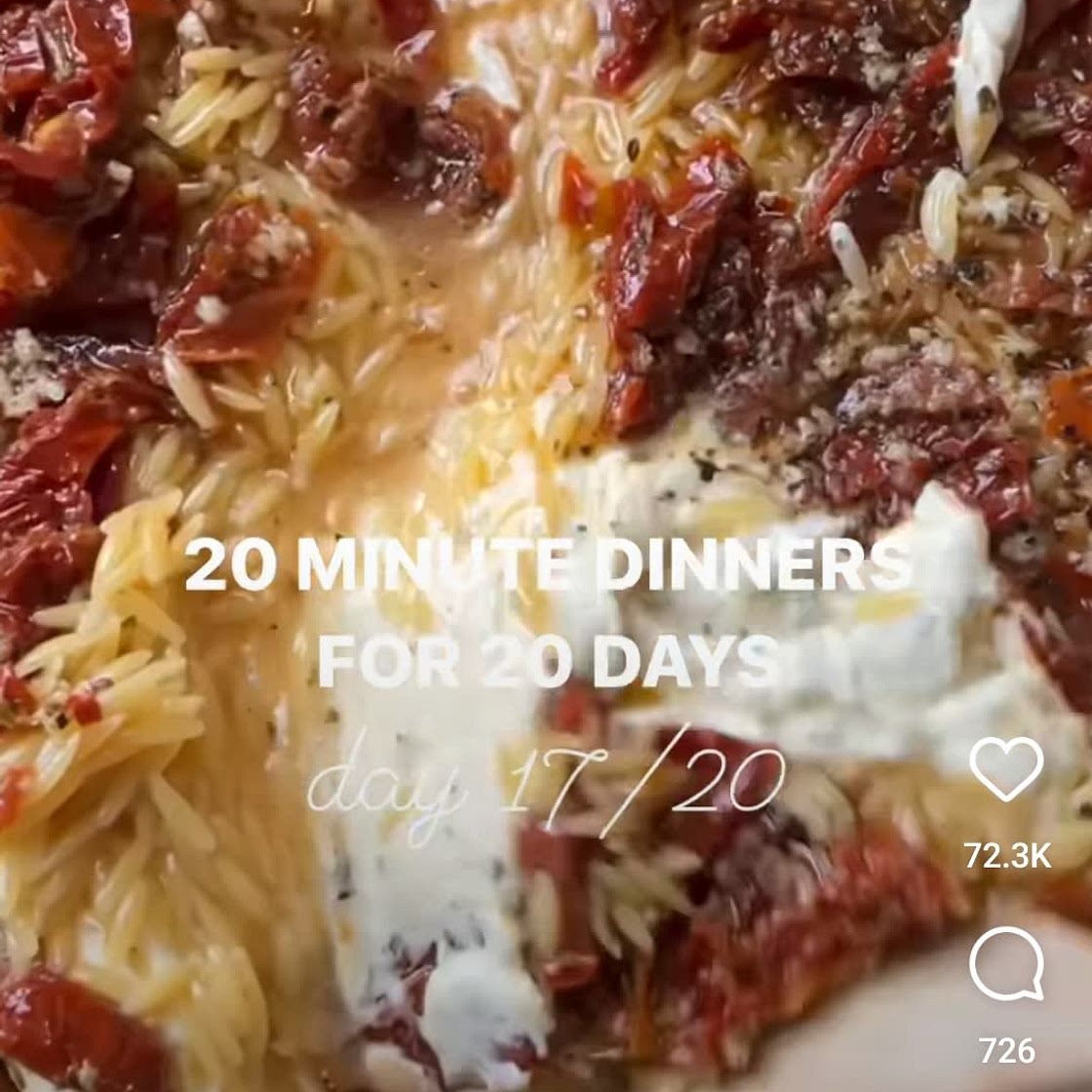 Orzo and boursin bake