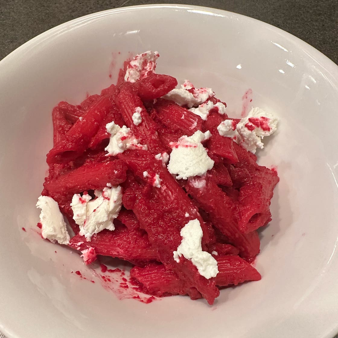 Beet and Goat Cheese Pasta