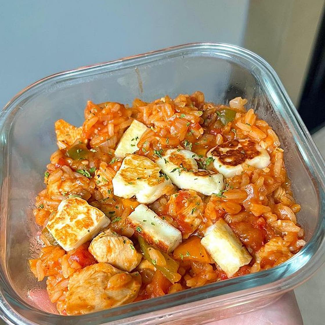 NANDOS CHICKEN &amp; HALLOUMI RICE - meal prep 😍