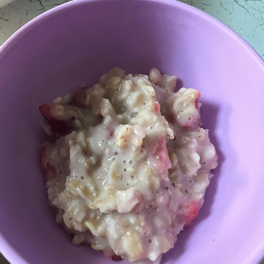Pink oatmeal for baby