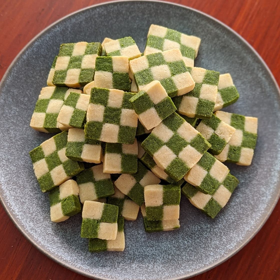 Matcha Cookies - Checkerboard Pattern