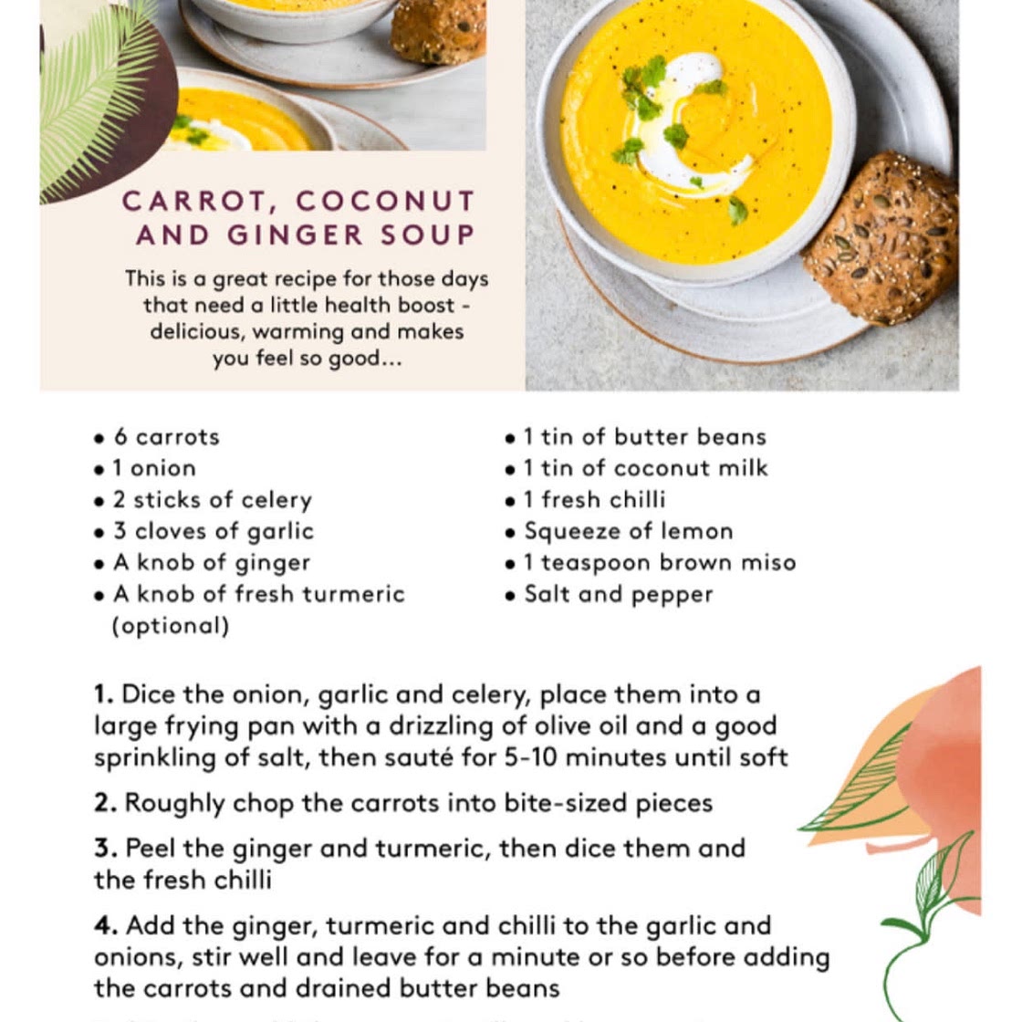 Carrot Coconut & Ginger Soup