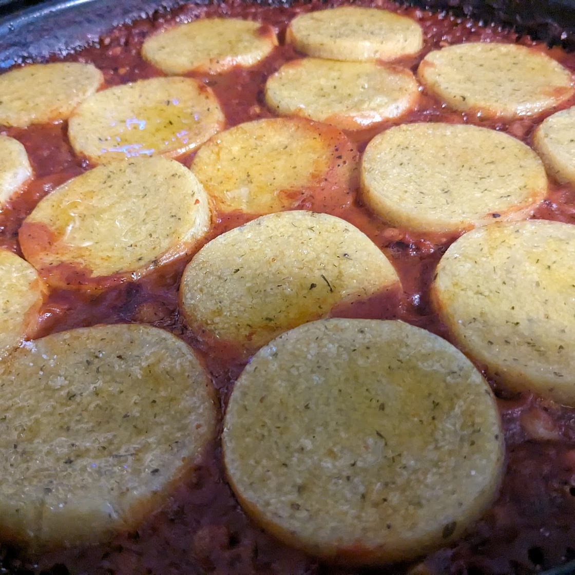Skillet Polenta in Creamy Tomato Sauce